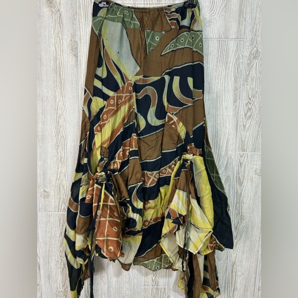 Sterling Styles Dresses & Skirts - Vintage Sterling Styles Asymmetrical Abstract  Adjustable Length Midi Skirt SZ L